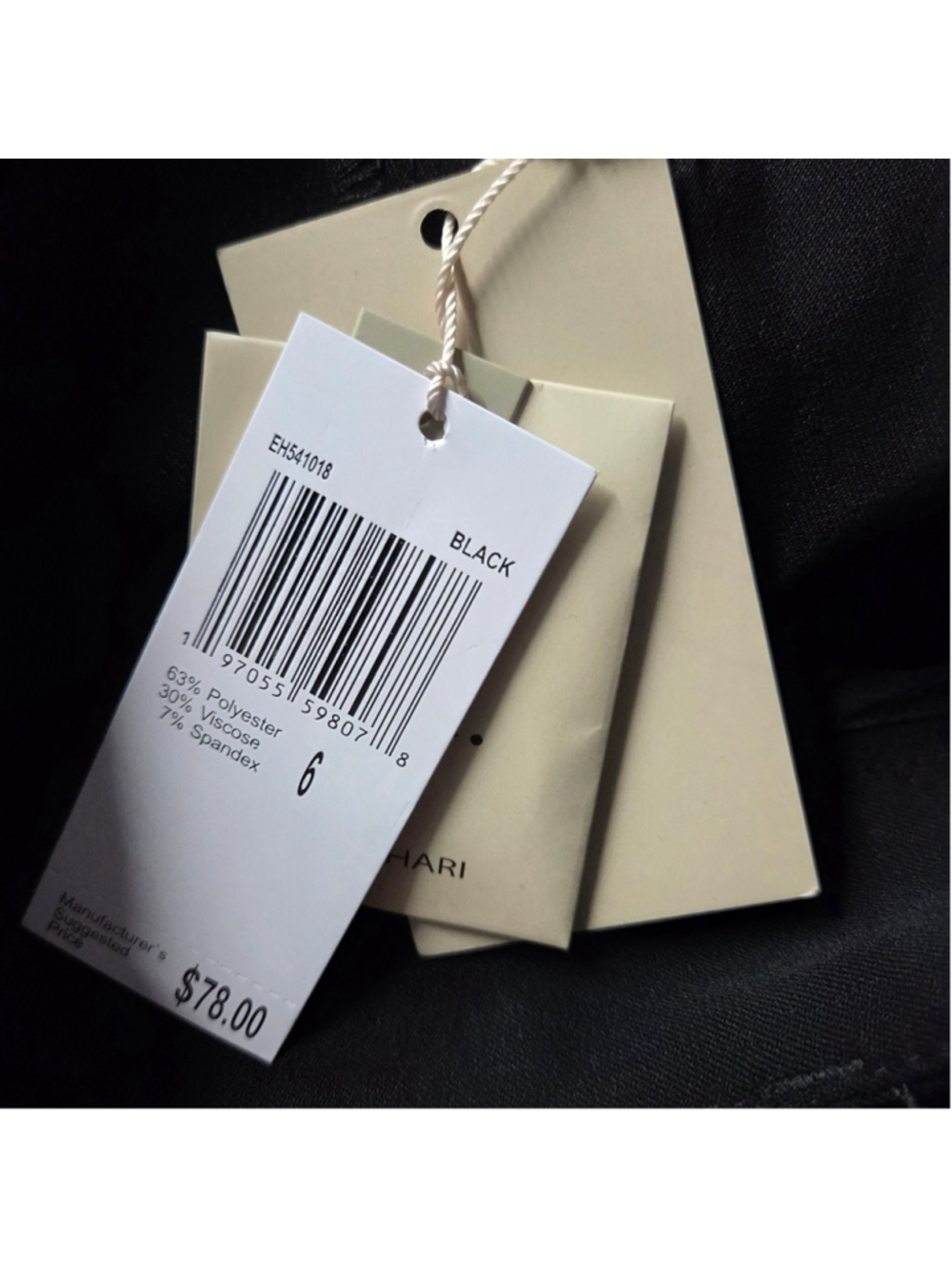 NWT Elie Tahari Women's Black Dress Pants Size 6 - Picture 6 of 6